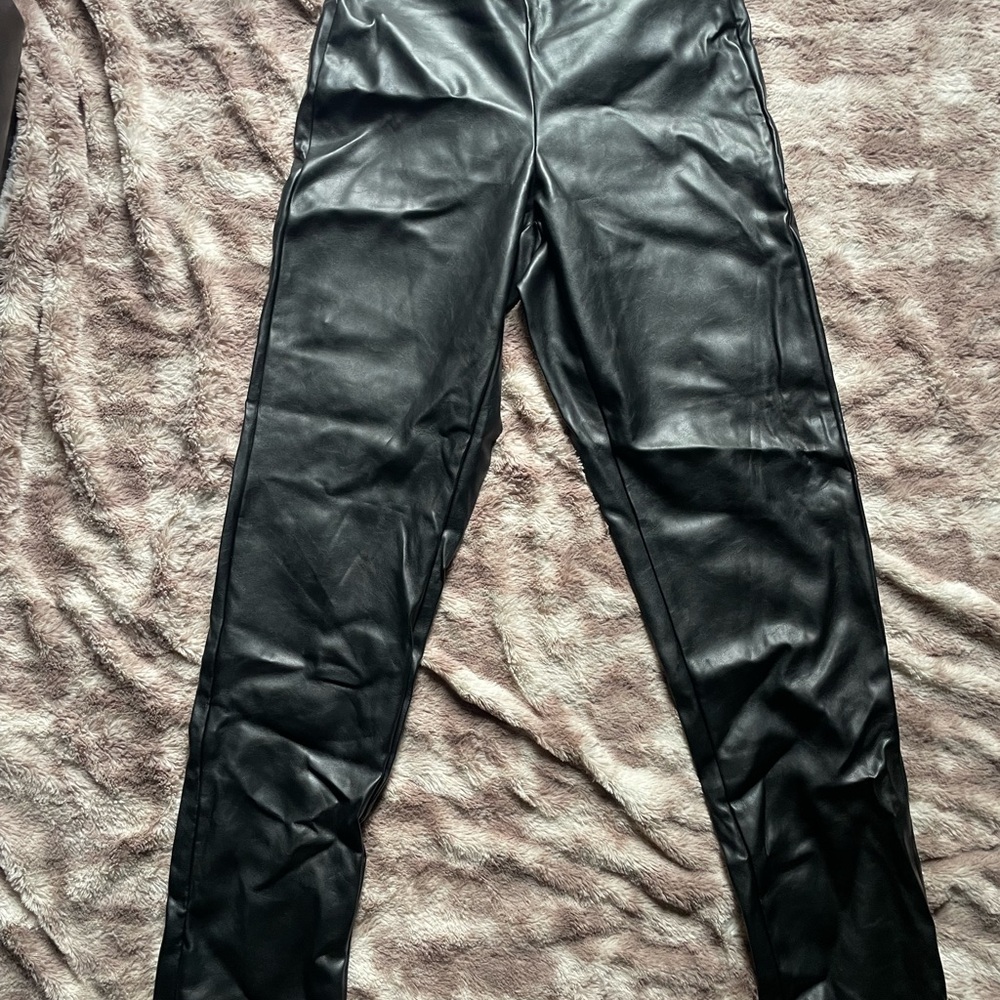 Old Navy Black Faux Leather Trousers